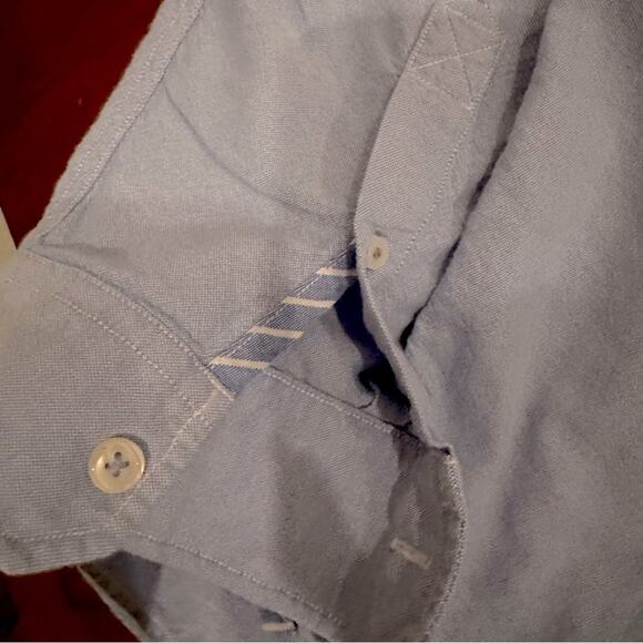 American Eagle AEO Button Down Long Sleeve Shirt Blue Preppy Cotton Mens Medium - Picture 10 of 14